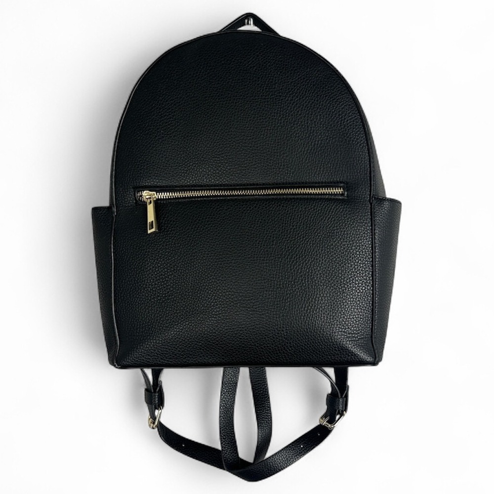 Indigo Black Faux Leather Backpack Knapsag bag Adjustable Straps Pockets Unisex‎